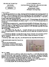Đề dự bị thi tuyển sinh Lớp 10 THPT chuyên Nguyễn Trãi môn Hóa học - Năm học 2017-2018 - Sở GD & ĐT Hải Dương (Có đáp án)